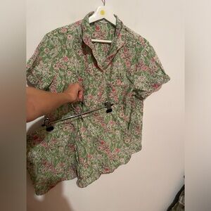 Mahogany Women’s‎ Short Pajama Set Green Cheetah Fun Jungle Print XL